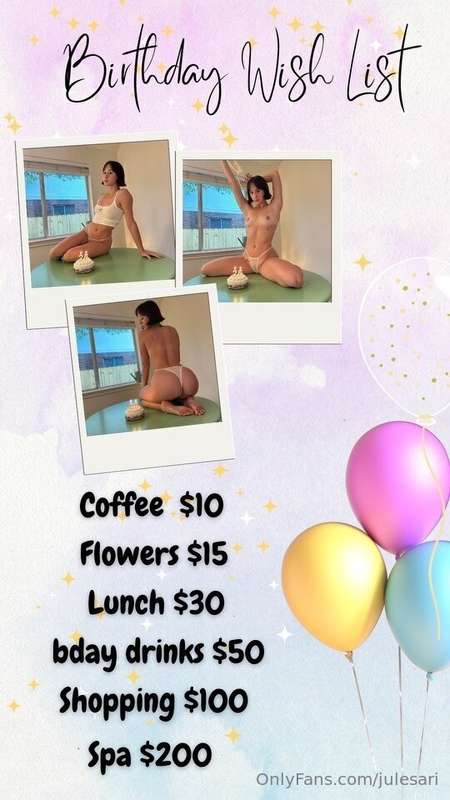 ***HAPPY BIRTHDAY TO ME*** incase you want to spoil your fav..