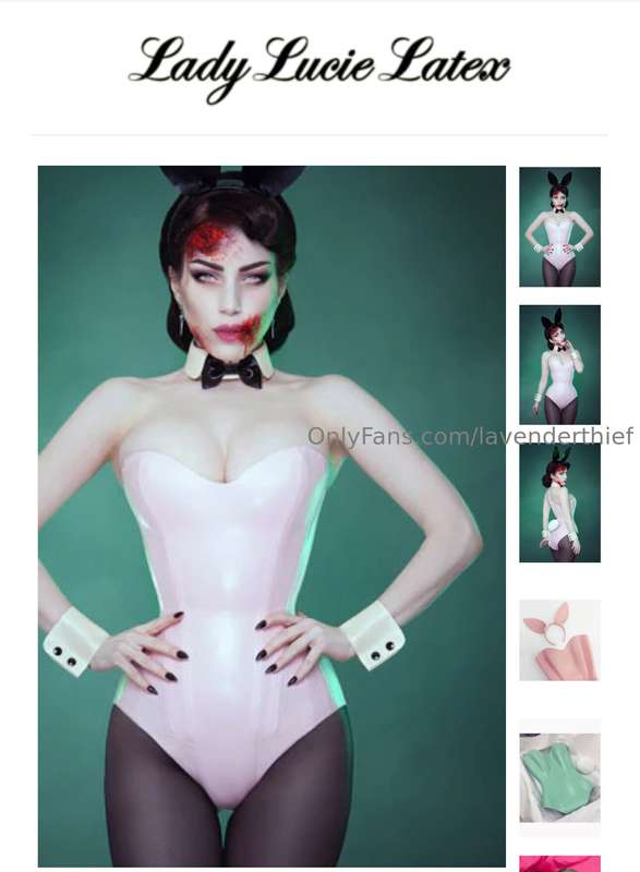 added this absolute BEAUTY latex bunny suit to my throne wis.. 1