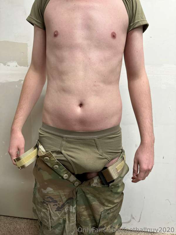 The private doing a little stripping down to his military br.. 19