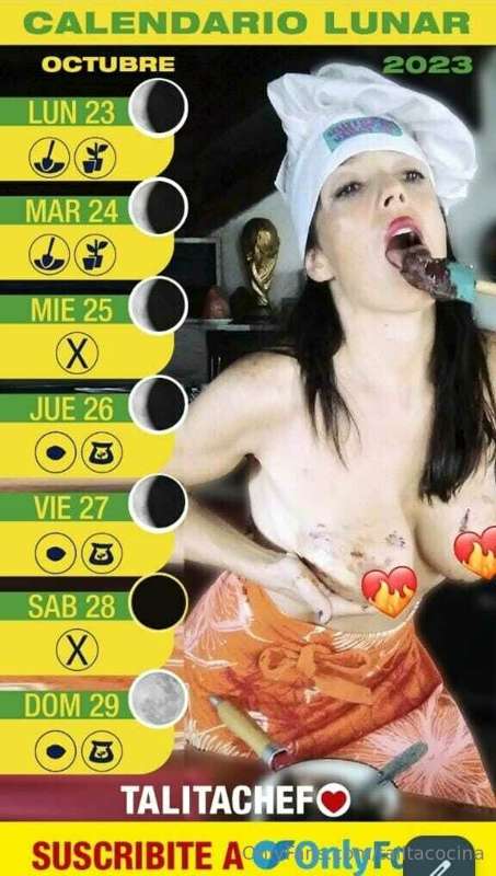 Aloha Aloha Fan!
Te paso el calendario lunar de esta semana .. 1