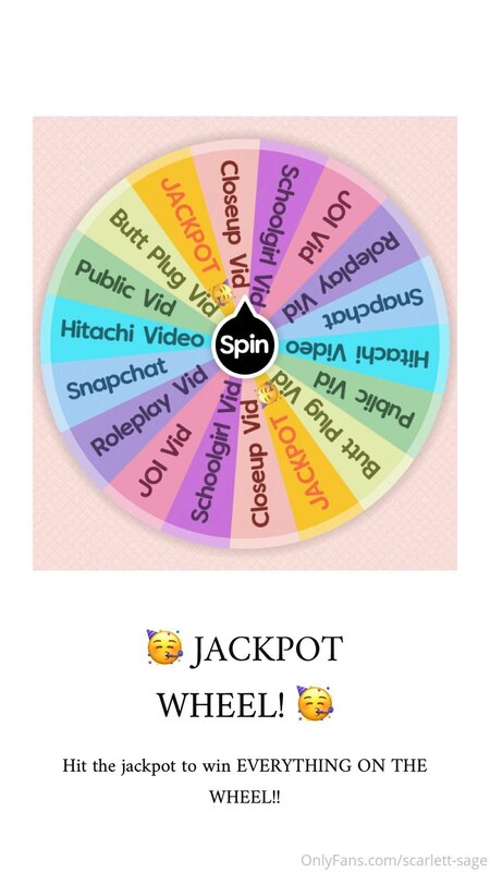 🥳 SAGE JACKPOT WHEEL 🥳 Tonight I will be sending out 3 spins..