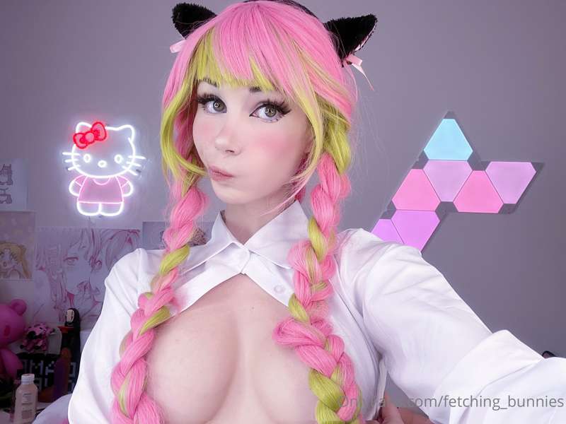 Mitsuri Kanroji Cosplay 💗 showing you my tiny pink nipples