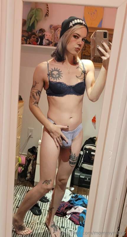 Felt so cute in my beanie and lingerie, I knew you'd agree s.. 10