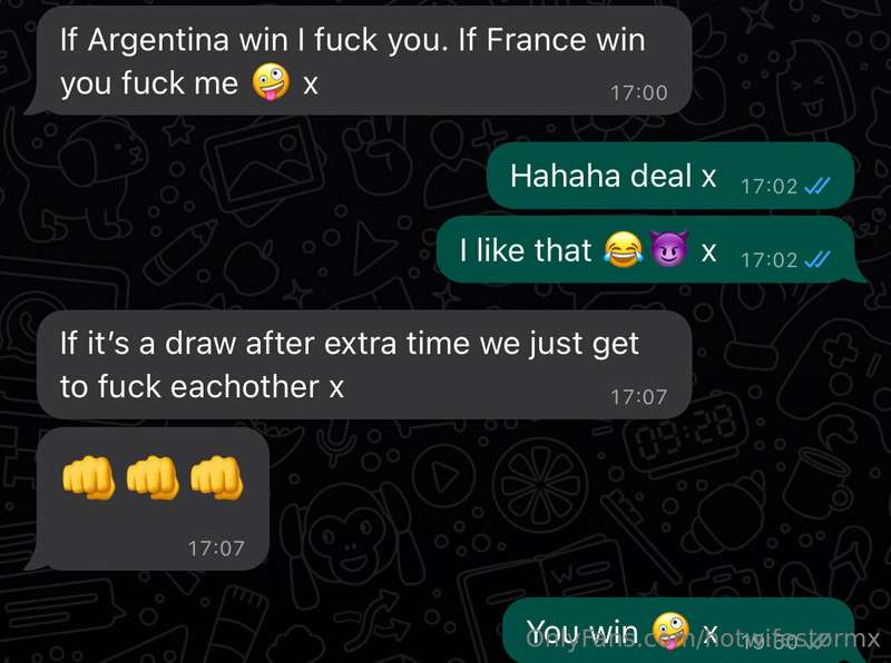 Guy No.2 beating me in the World Cup tonight 🤪 ⚽️ 

I’m glad..