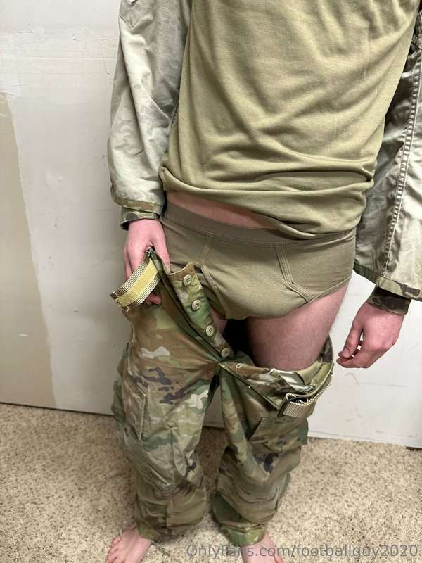 The private doing a little stripping down to his military br.. 27