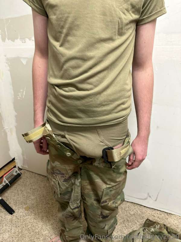 The private doing a little stripping down to his military br.. 16