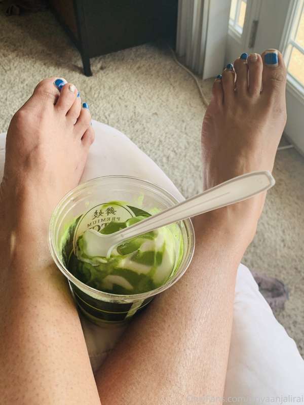 Enjoying a Matcha green tea soft serve during this quarantin..