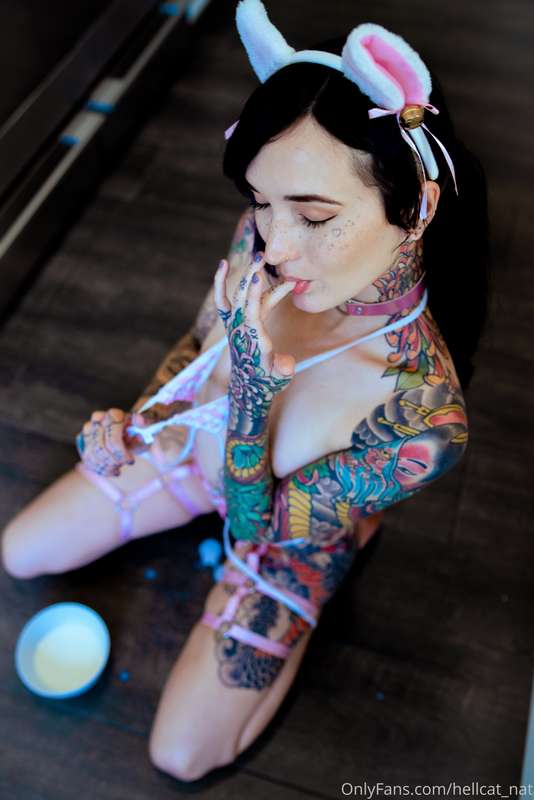 Cat Girl Bears All 😺 Stripping down after pouring milk all o.. 3