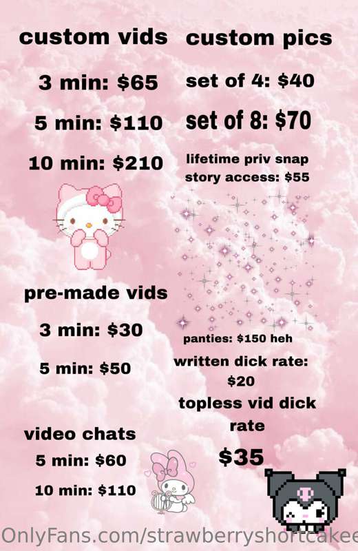 made a quick menu n im gonna pin it just so u guys know what..
