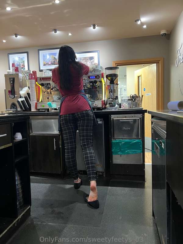 POV. Your favourite barista notices you looking at her feet .. 4