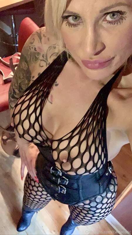 Fishnet Bodystocking and Leather...