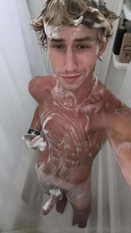 Getting all soapy and clean 🧼 🥵