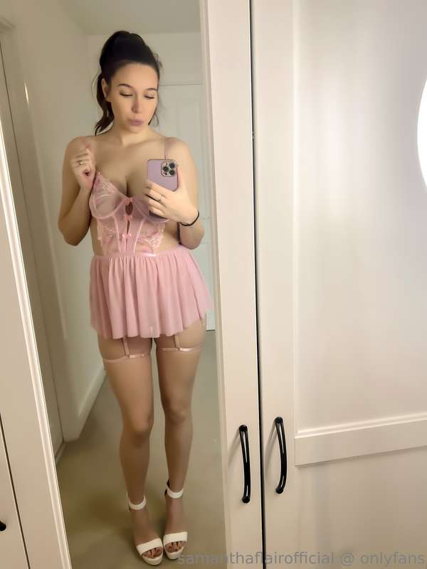 Pink lingerie and heels 1 2