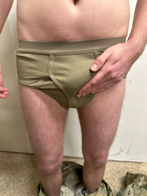 The private doing a little stripping down to his military br.. 14