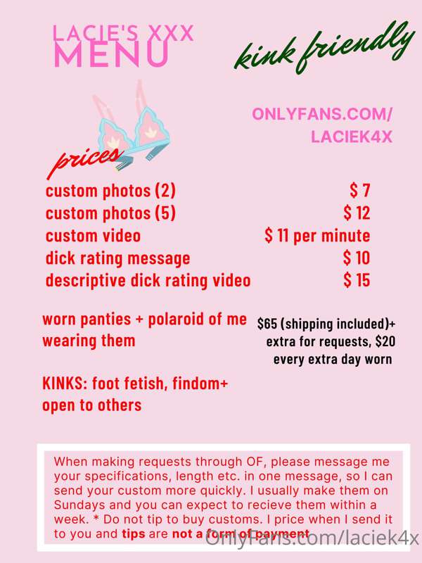 Here’s my updated pricing menu 💌
when requesting, please be ..