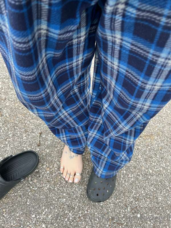 Went walking in the woods. Crocs make my feet dirty. You wan..