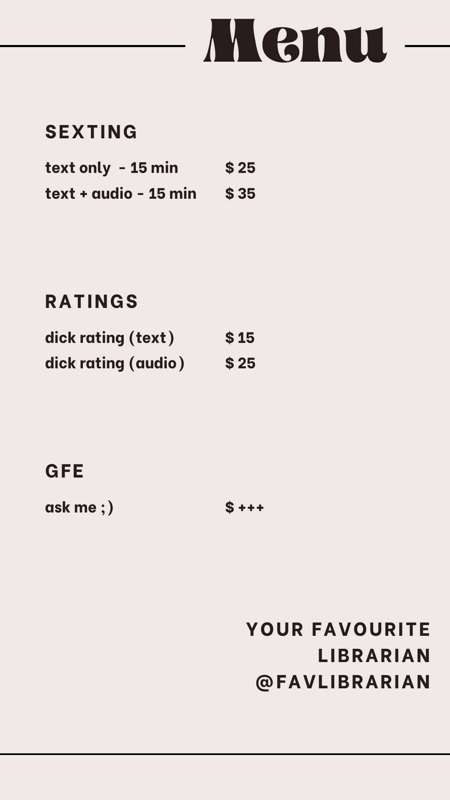 Here is my tip menu! 💖👸🏻