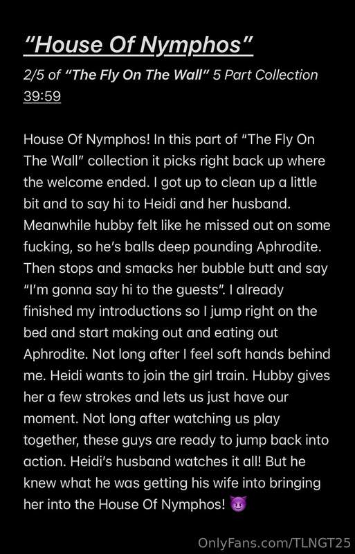 ***”House Of Nymphos” 2/5***
The 2nd part in our 5 part “Fly..