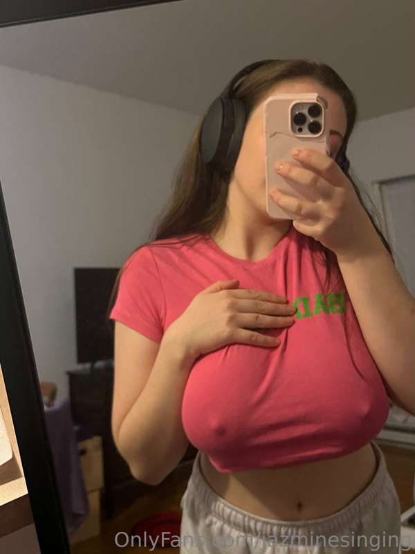 Just sent you a boob growth picture in a medium sized bralet..