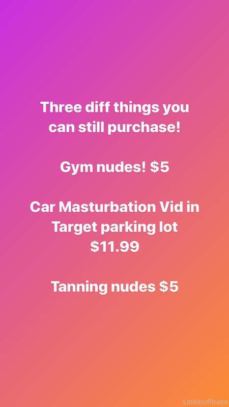 Send tip in messages and write “GYM” “TAN” or “CAR” 😘