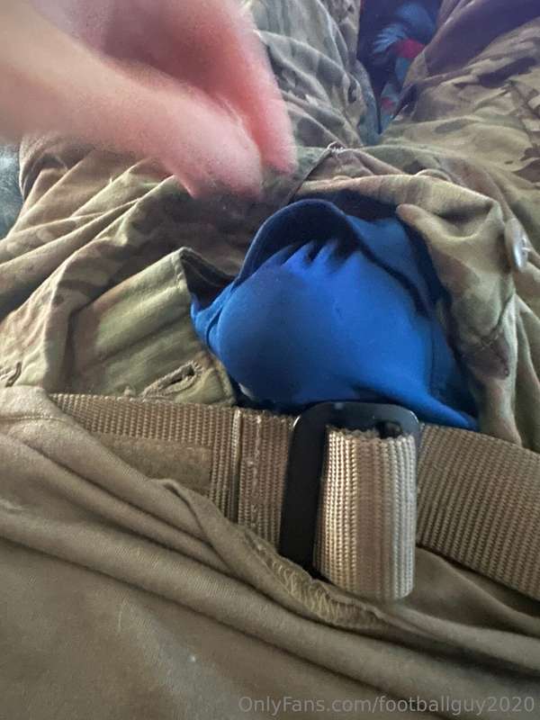 Me jerking my hot soldier cock! 1