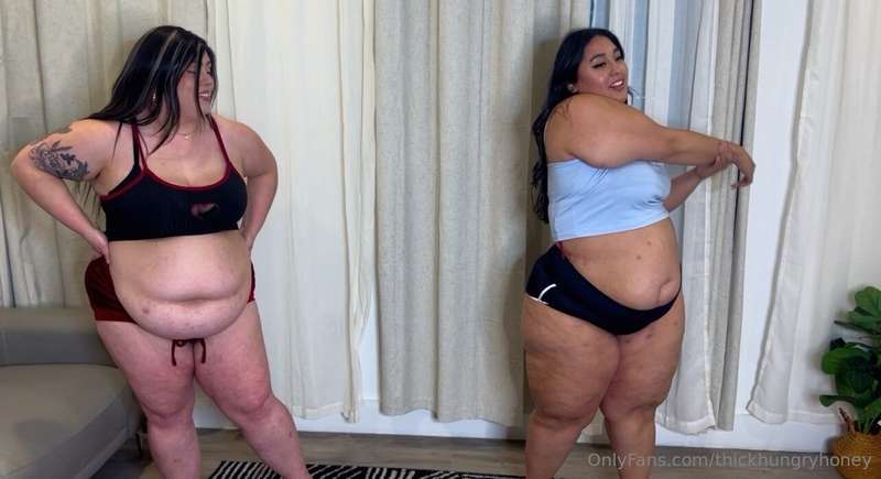 Two hot fatties stretching is definitely better than one 🥵🐽 14