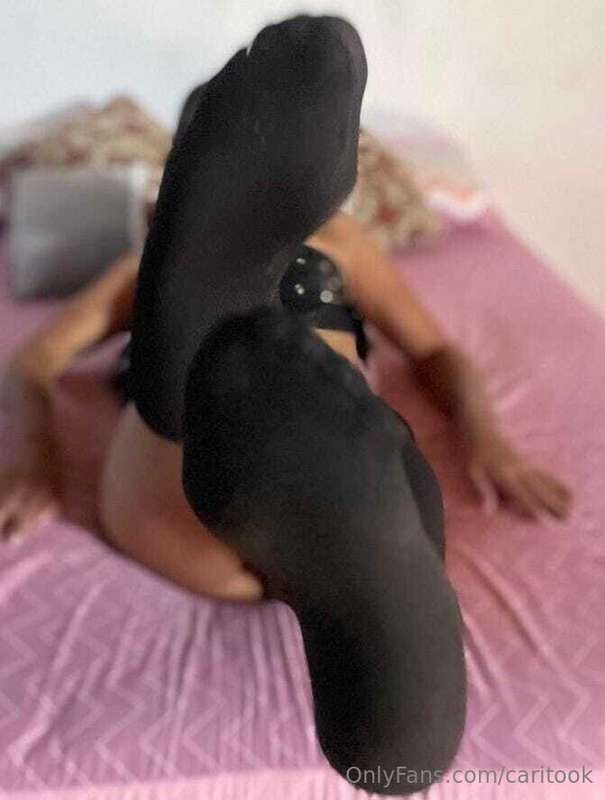 licking my toes with my stockings on, after walking for hour..