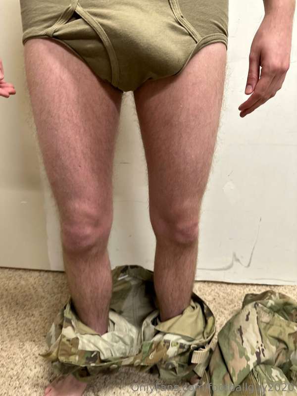 The private doing a little stripping down to his military br.. 11