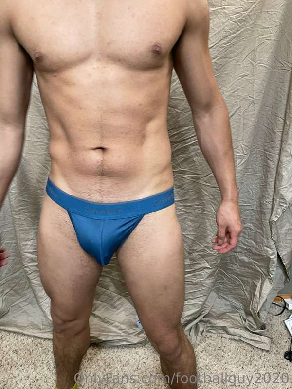 Football pants and a thong on the private! 7