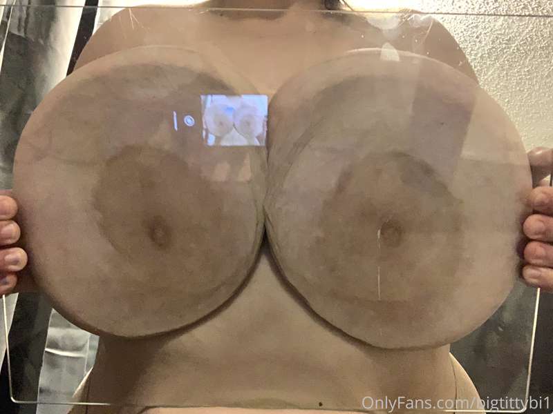 Smushed titty on glass!