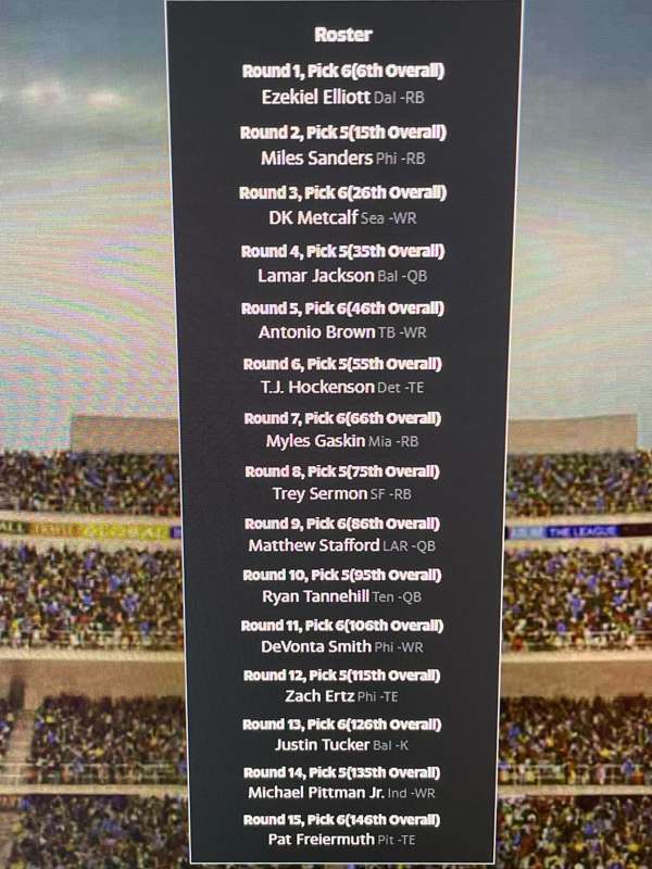 ***🎉Bratnasty 2021 fantasy football draft results🎉*** Footba..