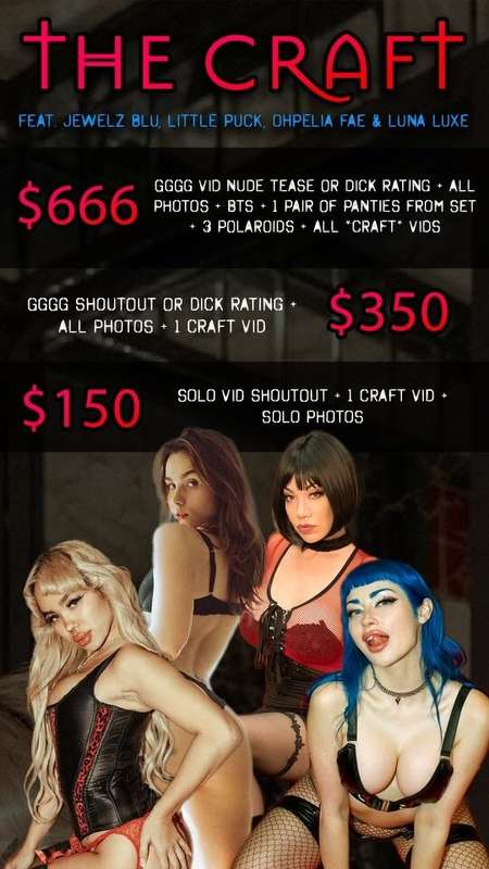 THE CRAFT! ✝️Cum sponsor a MAJOR shoot with 4 sex witches wi..