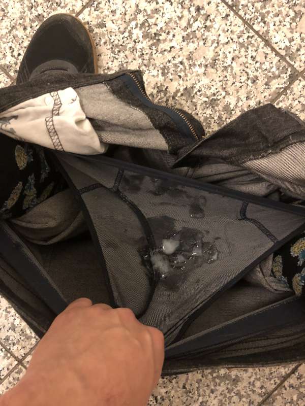 he came in my hand so i had to wipe it somewhere