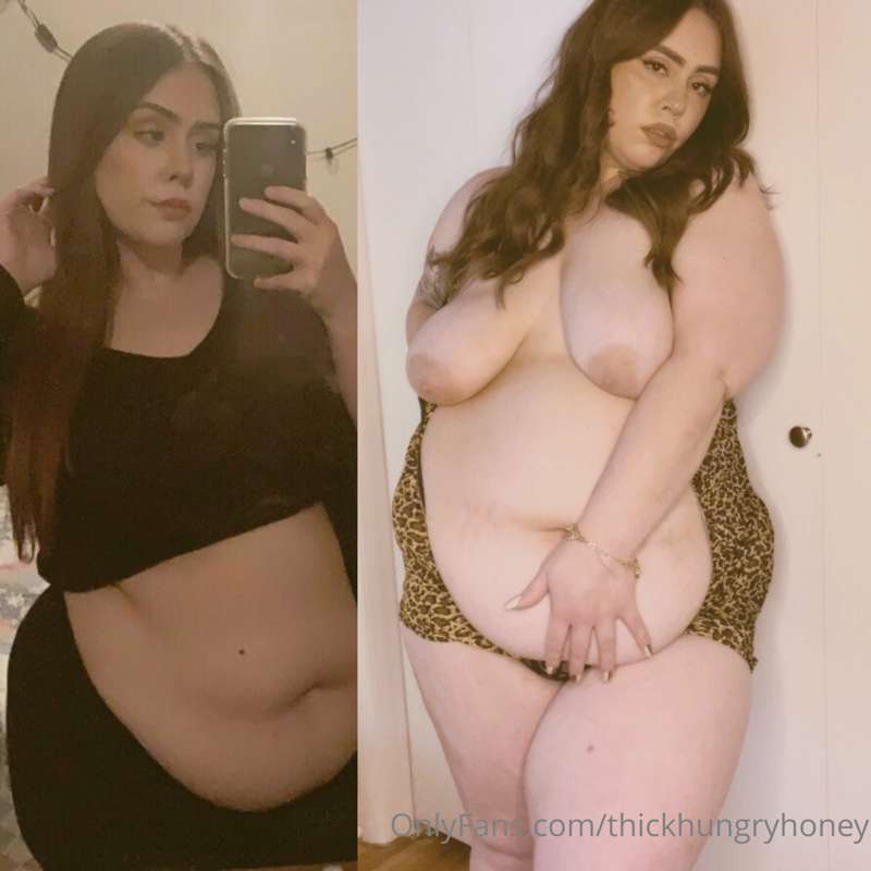 Just some before and afters of my growing, flabby body 🐷