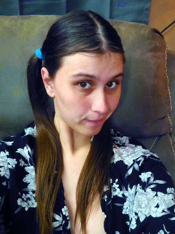 Lookie, Lookie! I did pigtails today. Handle bars for Daddy?..