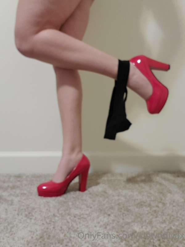 Nothing but red heels and a thong 1