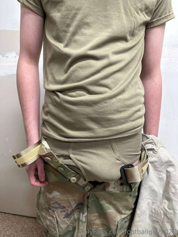 The private doing a little stripping down to his military br.. 11