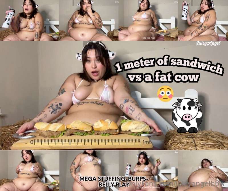 🔥 🐮 1 METER OF SANDWICH vs a fat cow 🐮 🔥The fattest cow on t..