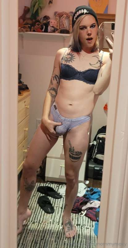 Felt so cute in my beanie and lingerie, I knew you'd agree s.. 1