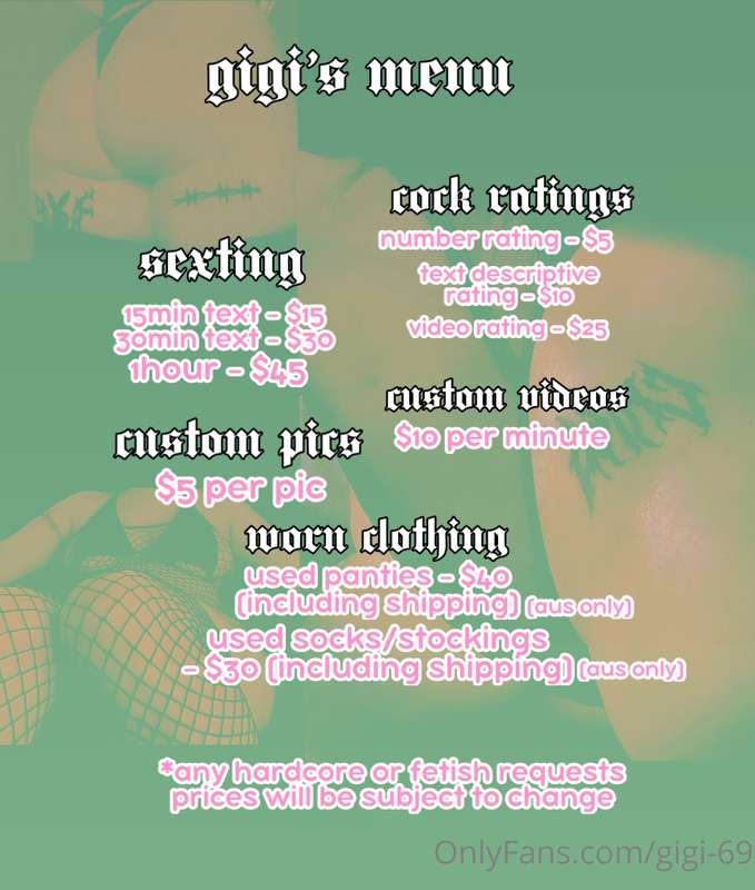 I finally made a menu 😇  ~please still message me first if y..
