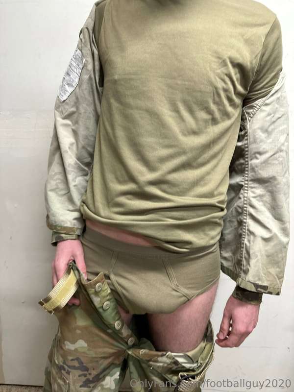 The private doing a little stripping down to his military br.. 22