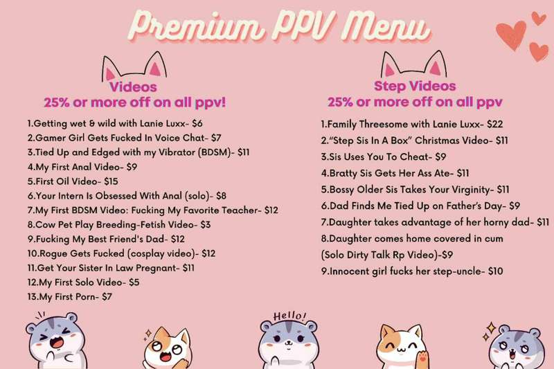 Updated tip menu for anyone wanting extra videos. Any video ..
