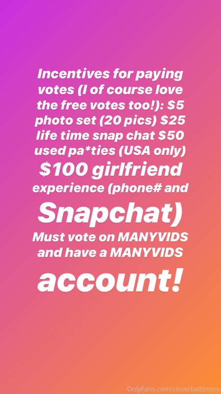 My incentives for paid votes but please remember you can vot..