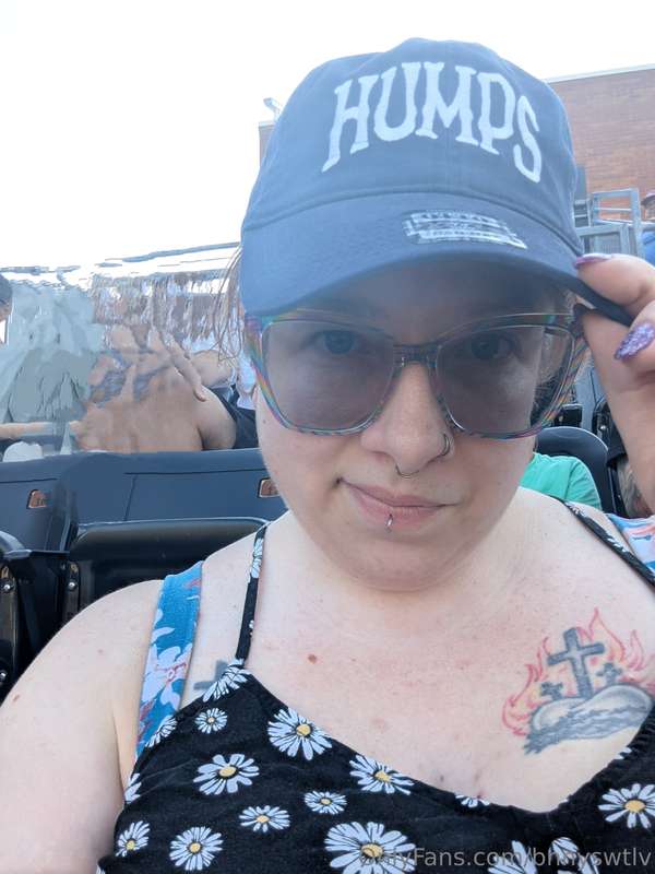 At a baseball game, found a new hat