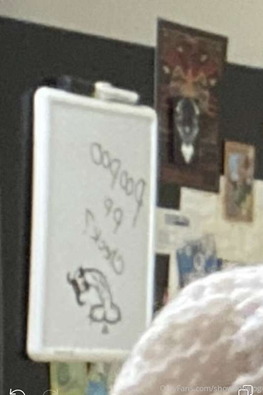 Swipe to the end to see what’s written on my whiteboard. It’.. 2