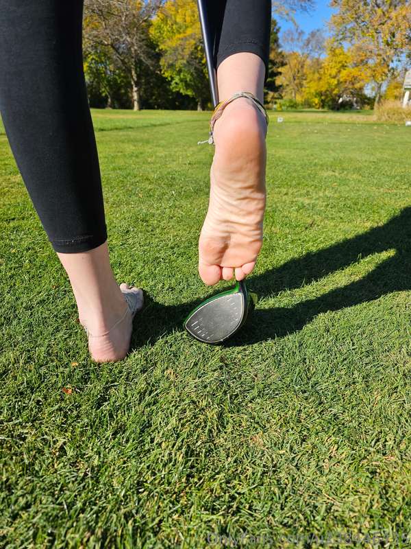 Much rather be barefoot on a golf course than at work!