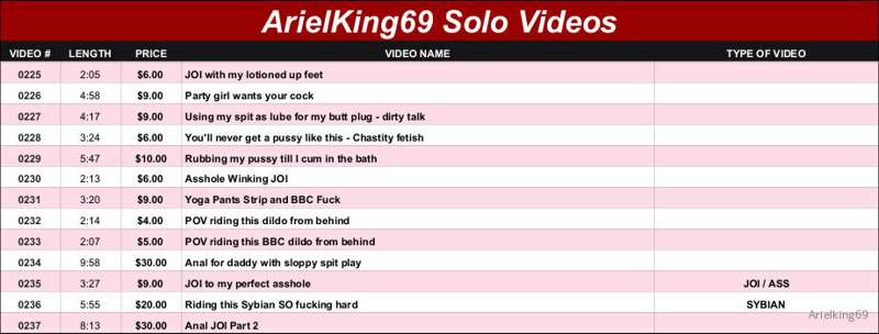 Check out my Solo Videos! 

**SQUIRT / ANAL / PUSSY PLAY / D.. 3