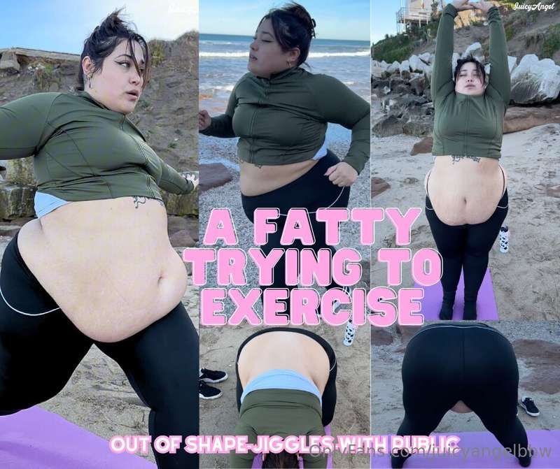 🥵 🐷 A fatty trying exercise 😫 🥵Juicy has been gaining so muc..