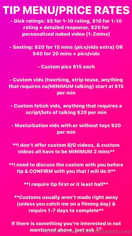 💖Updated tip menu💖