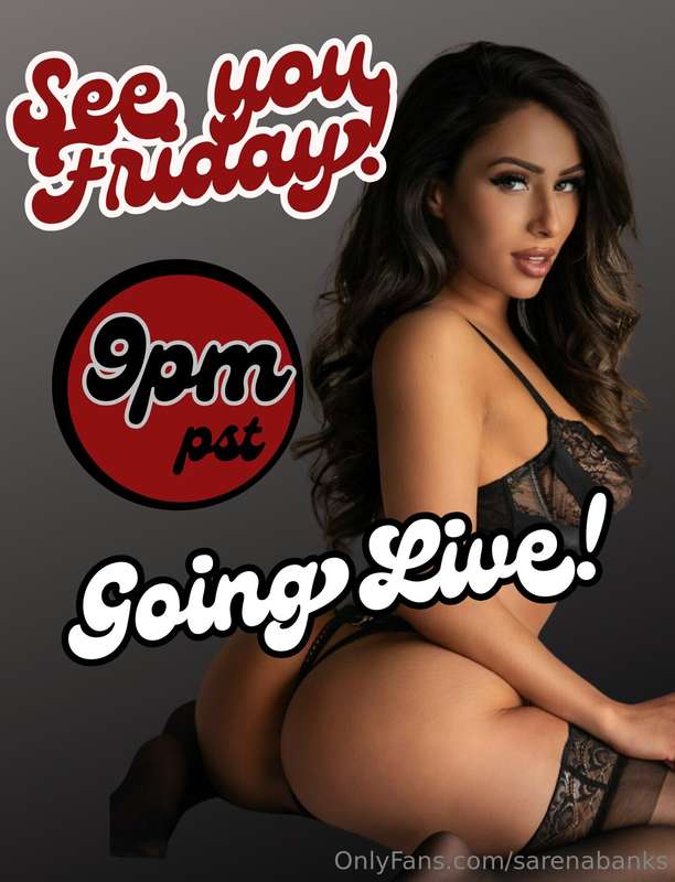 Going LIVE Friday night at 9pm PST! 🖤 1